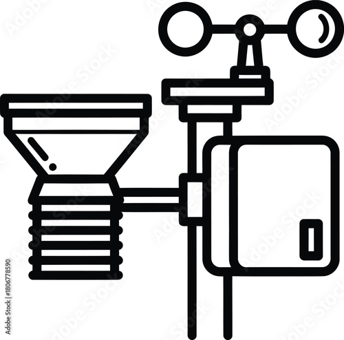Weather station icon vector illustration for meteorology and forecasting eps silhouette