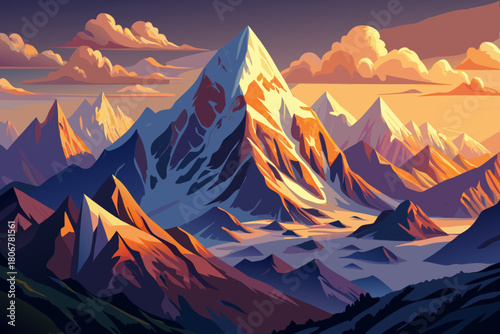 Himalayan mountains in Nepal with dramatic peaks captured in soft Instagram filter style, atmospheric travel landscape, high altitude view and dreamy adventure photography aesthetic