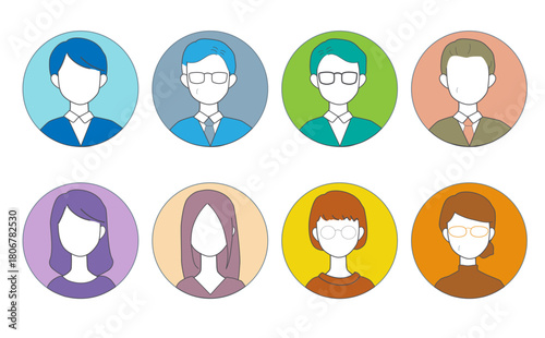 顔なしの人物アイコンセット