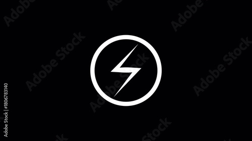 Fast battery charging animation with power icon on a transparent  background fast charging animation with alpha channel