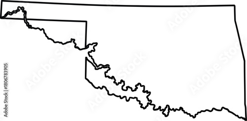Oklahoma state outline map vector illustration travel geography usa shape eps silhouette