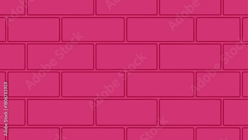 Illustration of a pink brick wall background art on transparent background