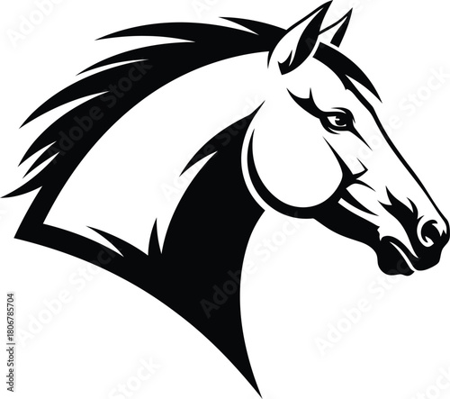 Horse head vector illustration equestrian animal logo design graphic eps silhouette