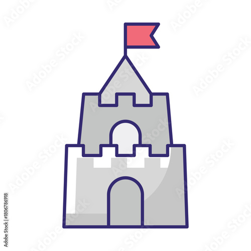 Castle Vector icon which can easily modify or edit