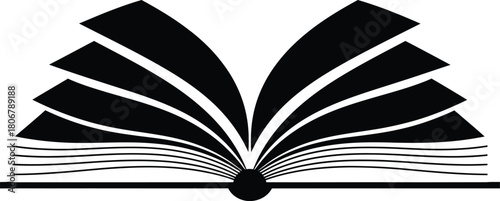 Open book illustration reading education knowledge learning study library eps silhouette