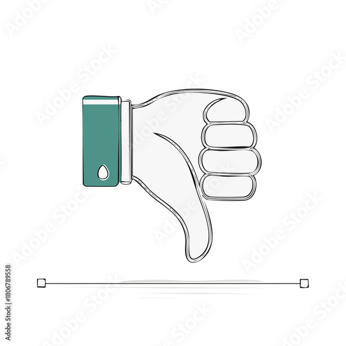Hand Gesture Thumbs Down Illustration Negative Feedback Dislike