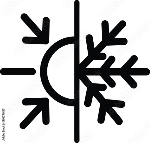 Heat and cool symbol vector illustration climate control temperature icon eps silhouette