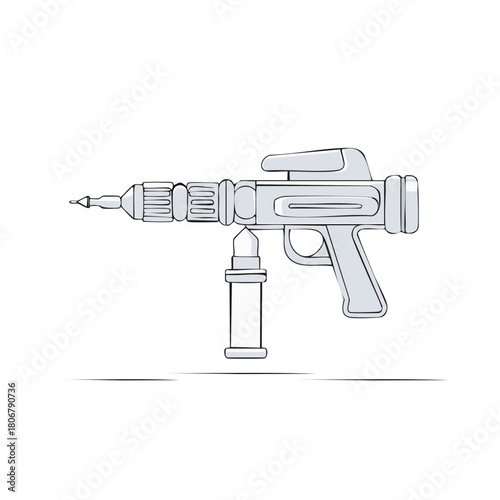 Futuristic blaster weapon with stylized design and tactical grip