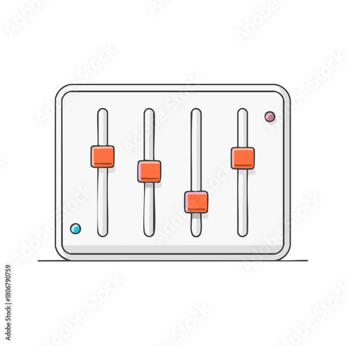 Audio Mixer Control Panel with Sliders for Music Production and Sound Engineering