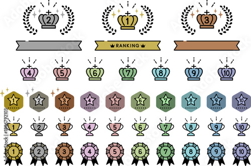 1位から10位のランキングアイコン / vector eps