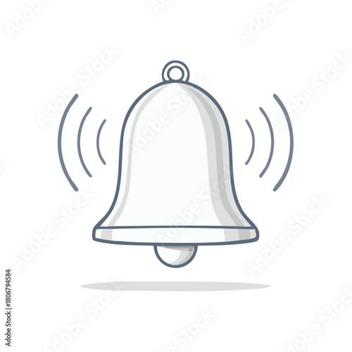 Illustration of a ringing bell with sound waves emanating from it