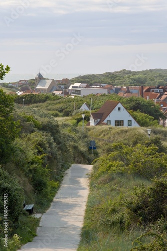 View from the dunes of the village of Zoutelande, Zeeland, Netherlands
