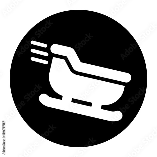 sleigh glyph icon