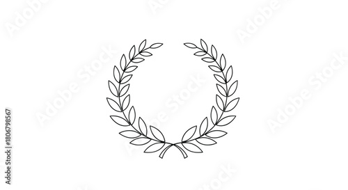 A simple black and white outline of a laurel wreath, symbolizing victory and achievement.
