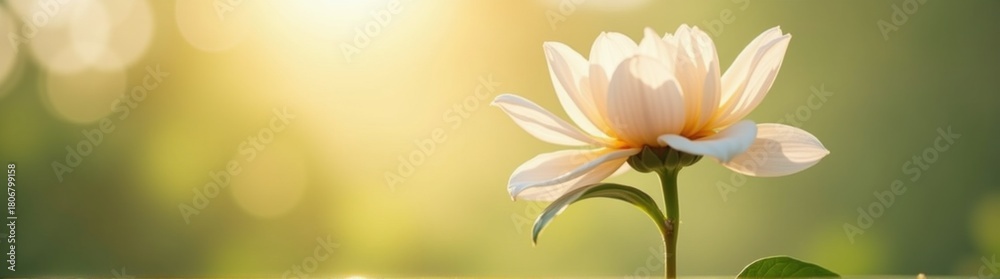 Naklejka premium White flower that is growing out of a pot