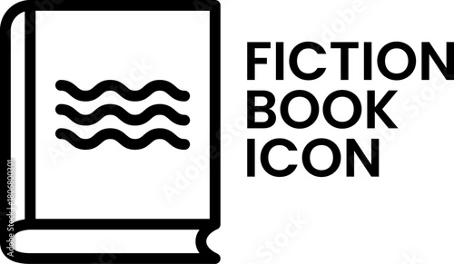 Fiction Book Genre Icon Minimal Line Symbol