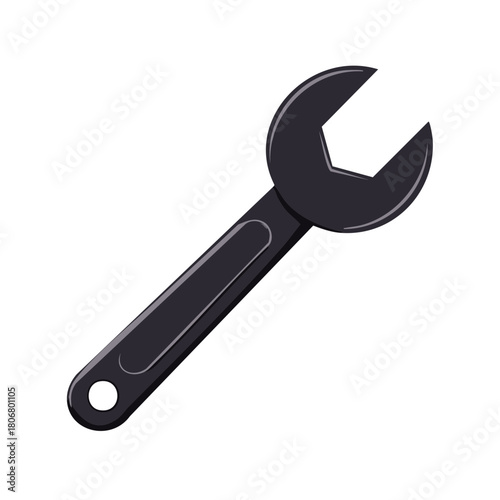 Dark Metal Open End Wrench Single Tool Close Up Handyman Mechanic Hardware