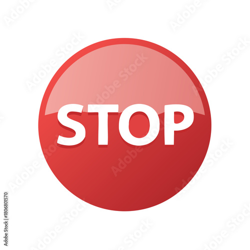 Glossy red stop sign with white lettering clear and direct instruction