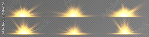 Lens Flare, light glow effect. sun or realistic shining star with backlight effect.
bokeh glitter and sparkles or sparkles on transparent background.
