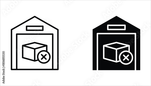 Out Of Stock icon set, of vector icons isolated on a white background.
