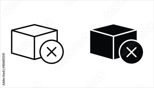 Out Of Stock icon set, of vector icons isolated on a white background.