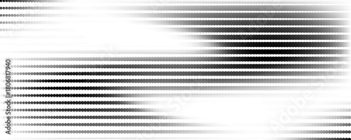 Grunge halftone gradient texture. Fading grit noise background. Sandy gritty wallpaper. Retro pixelated backdrop. Black and white anime or manga comic overlay. Vector textured graphic design