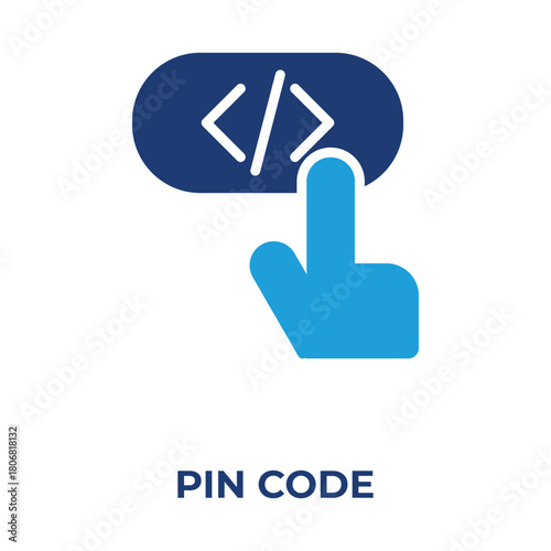 pin code vector, icon or logo sign isolated symbol illustration