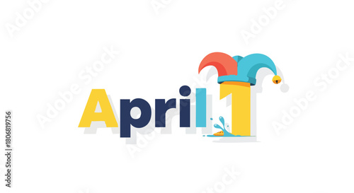 Celebrate April Fools' Day with this whimsical and playful illustration of a jester's hat on the first