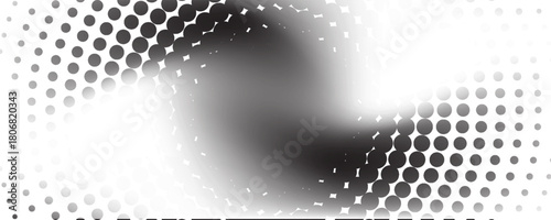 Grunge halftone gradient texture. Fading grit noise background. Sandy gritty wallpaper. Retro pixelated backdrop. Black and white anime or manga comic overlay. Vector textured graphic design