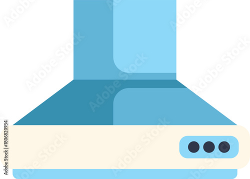 Modern kitchen exhaust hood removing steam, smoke and odors while cooking