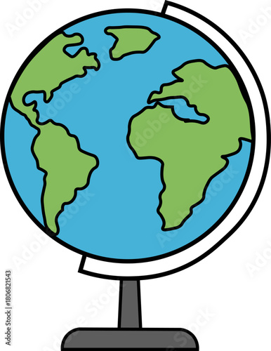 World globe icon showing earth continents