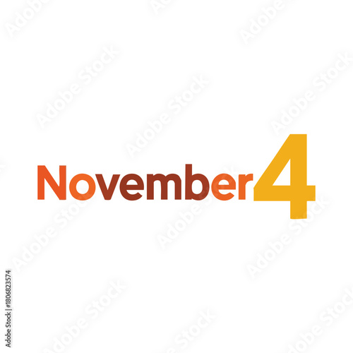 A minimalist illustration celebrating the fourth of November with vibrant orange and yellow hues promoting event awareness November date reminder
