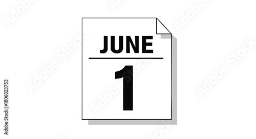Calendar Illustration Marking The First Day of June Highlighting A Specific Day Of The Month and Upcoming Events Scheduling Important Dates