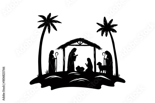 Nativity Scene Silhouette