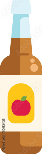 Bottle of apple cider vinegar is standing with a white background