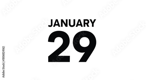 January Twenty-Ninth: A Striking Black and White Graphic Depiction of a Significant Calendar Date