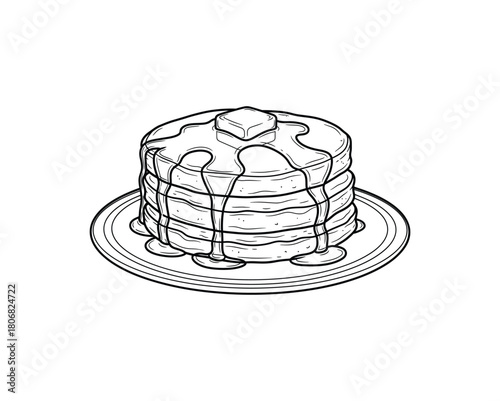 Delicious stack of chocolate cake slices with cream on a plate for a sweet birthday celebration