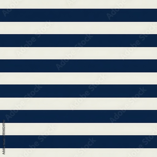 Classic navy blue and cream horizontal stripes seamless pattern for nautical and coastal themed designs