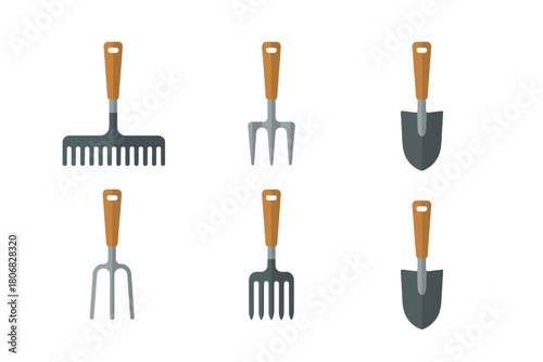 set of gardening tools