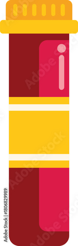 Medical test tube containing a blood sample, ready for laboratory analysis