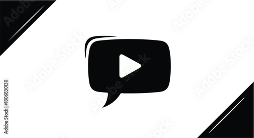 Play button icon inside a speech bubble, representing online video communication and broadcasting.
