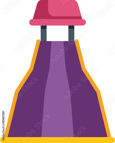 This vibrant illustration features a purple playground slide, capturing the essence of childhood joy and outdoor fun