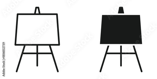 Easel icon set, vector illustration .