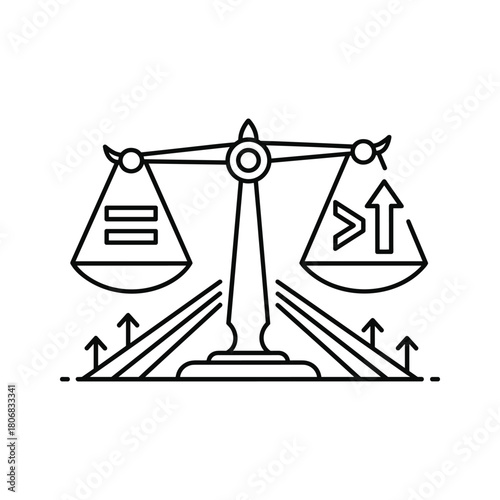 Comparing equal value against greater growth on a balance scale