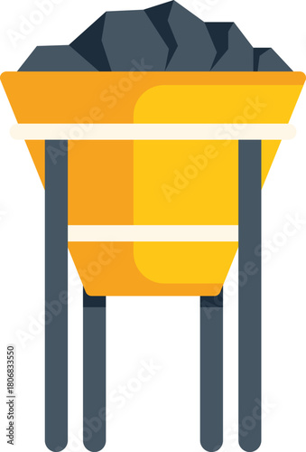 Mining cart full of coal representing the process of extracting fossil fuel resources