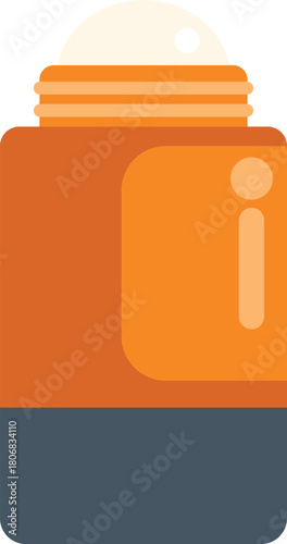 Orange deodorant stick with white background, ideal for topics such as hygiene, freshness, and body care