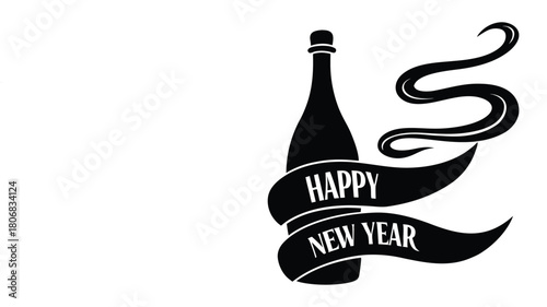 Abstract champagne wave silhouette with vibrant colors