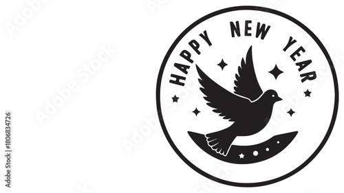 Elegant dove with star halo silhouette symbolizing peace and hope