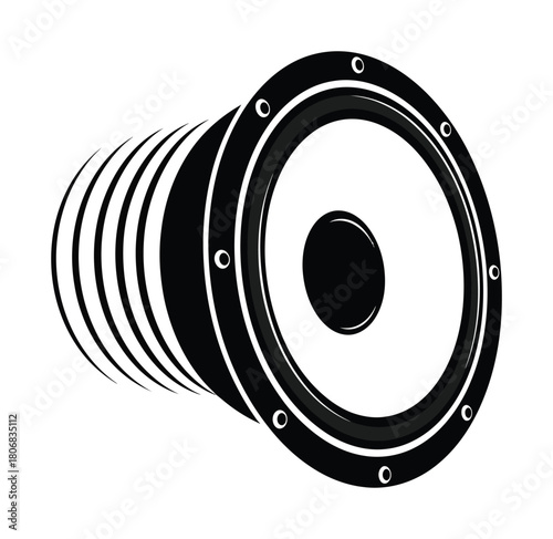 Speaker illustration audio equipment woofer sound system music vector eps silhouette