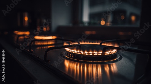 Gas Stove Burner Flames